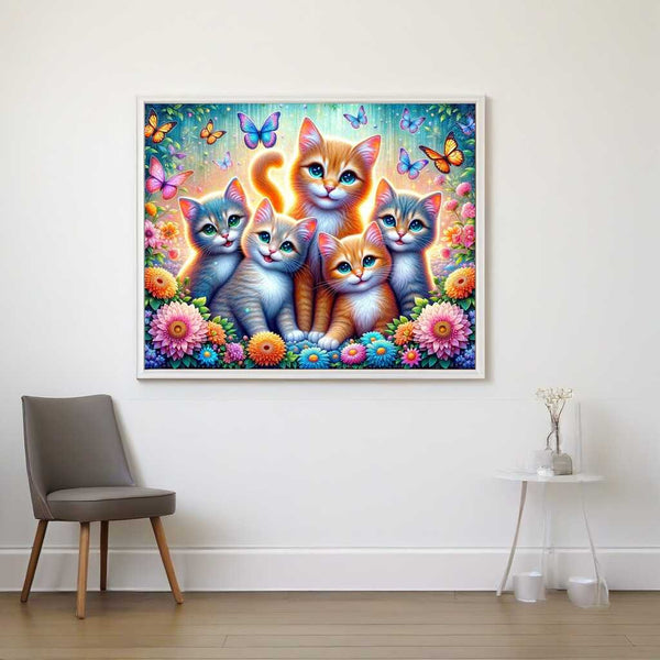 Cat Family — Diamond Painting Kit, product view 2