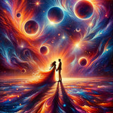 Couple in love in space — Diamond Painting Kit design