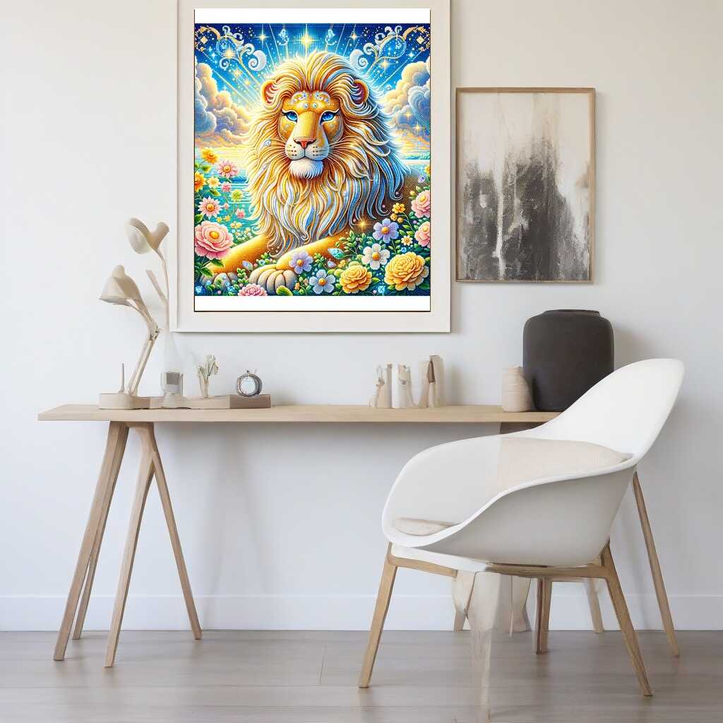 Pretty lion — Diamond Painting Kit, product view 2