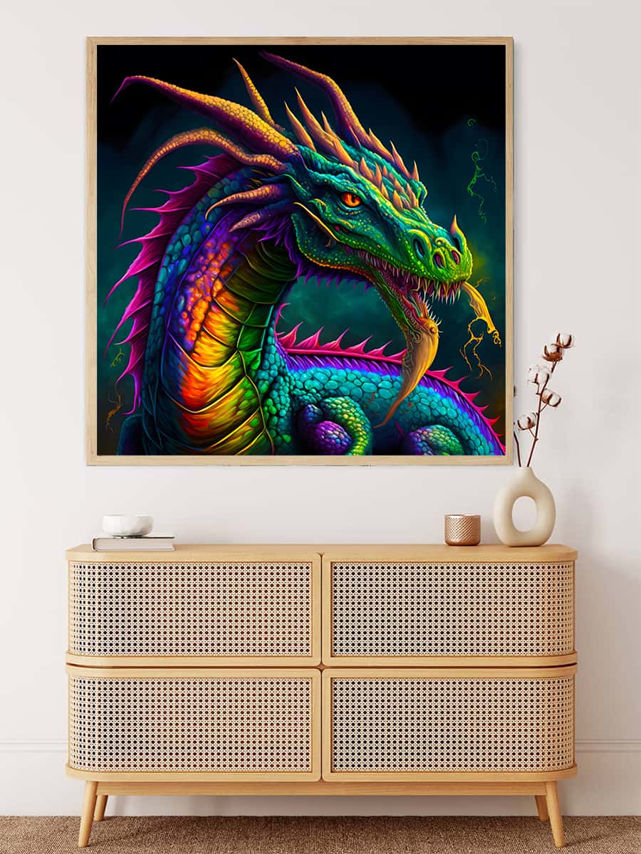 Japanese Dragon — AB Diamond Painting Kit, product view 3