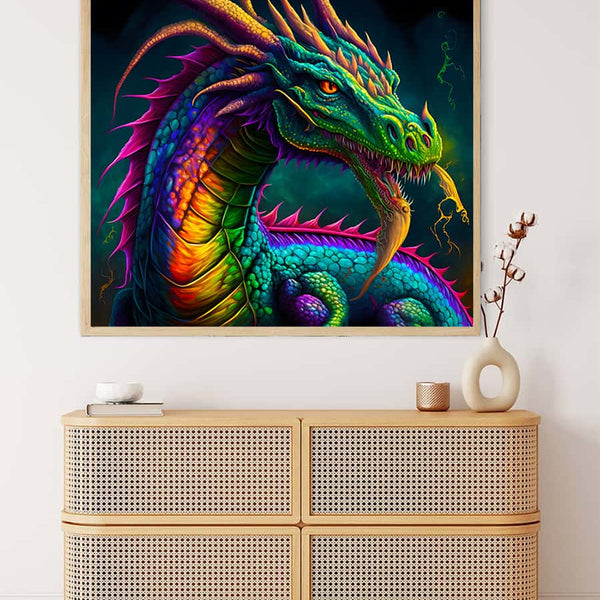 Japanese Dragon — AB Diamond Painting Kit, product view 3