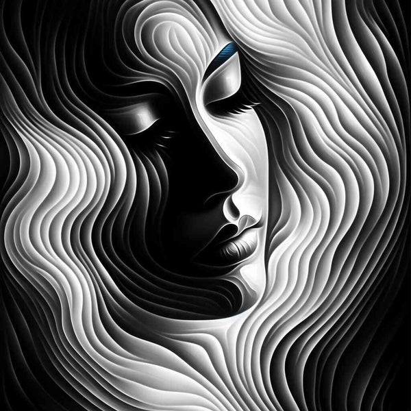 Black and White Woman — Diamond Painting Kit design