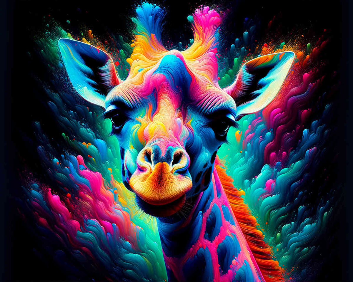 Colorful Abstract Giraffe — Diamond Painting Kit design