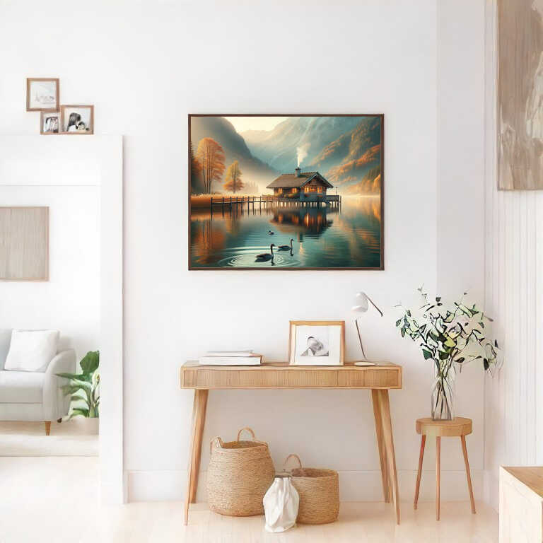 House with a Pier — Diamond Painting Kit, product view 2