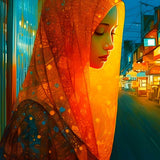 Woman in Orange — AB Diamond Painting Kit, product view 2
