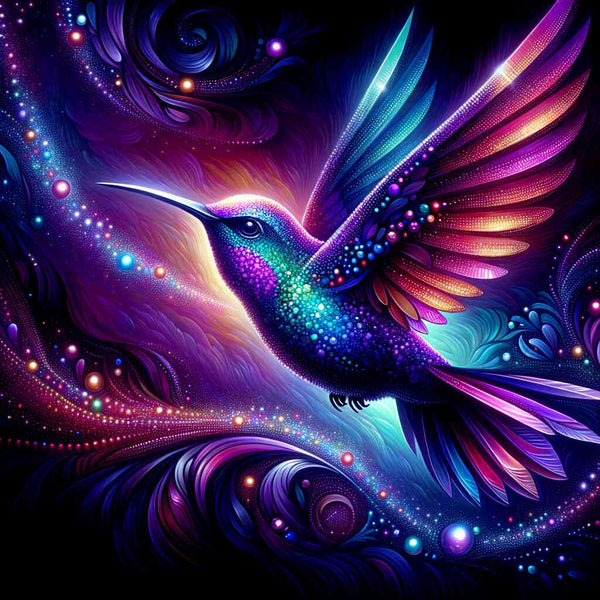 Hummingbird, Colorful — Diamond Painting Kit design