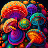 Magic Mushrooms Abstract — AB Diamond Painting Kit design