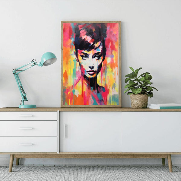 Pop portrait of Audrey Hepburn — Diamond Painting Kit, product view 3