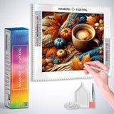 Coffee in fall — Diamond Painting Kit, product view 3