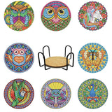 Animals, round — Diamond Painting Coaster Set design