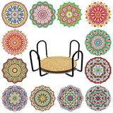 Flower Mandala — Diamond Painting Coaster Set design