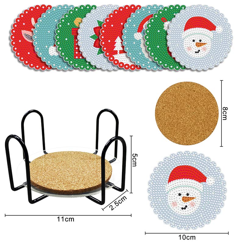 Christmas, Snowflakes — Diamond Painting Coaster Set, product view 3