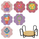 Flowers — Diamond Painting Coaster Set design