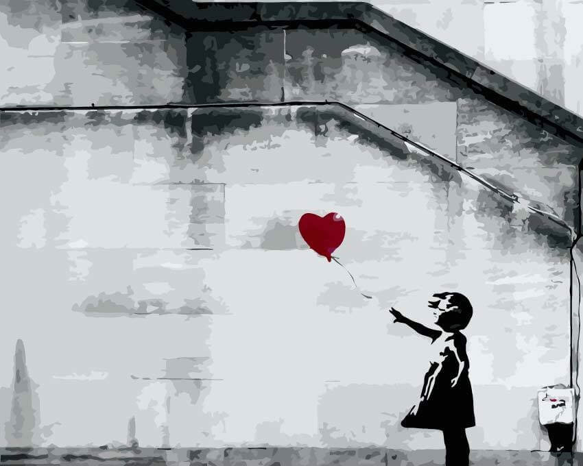 Girl with balloon, Banksy — Diamond Painting Kit design