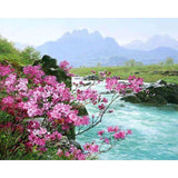 Turquoise river in the mountains — Diamond Painting Kit design