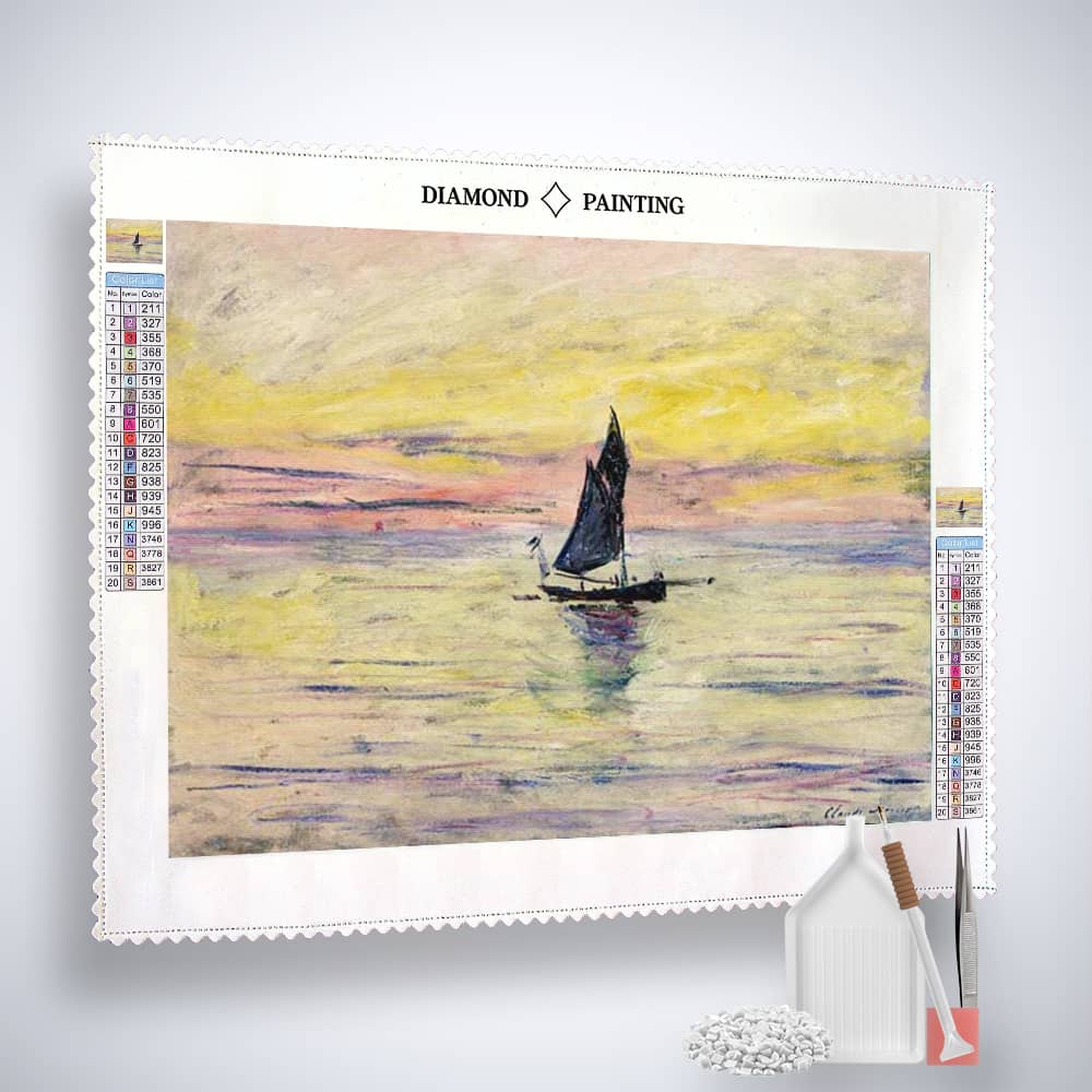 Claude Monet, The Sailboat — Diamond Painting Kit, product view 2