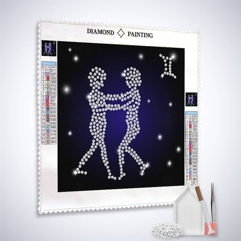 Zodiac sign Gemini — Diamond Painting Kit, product view 2