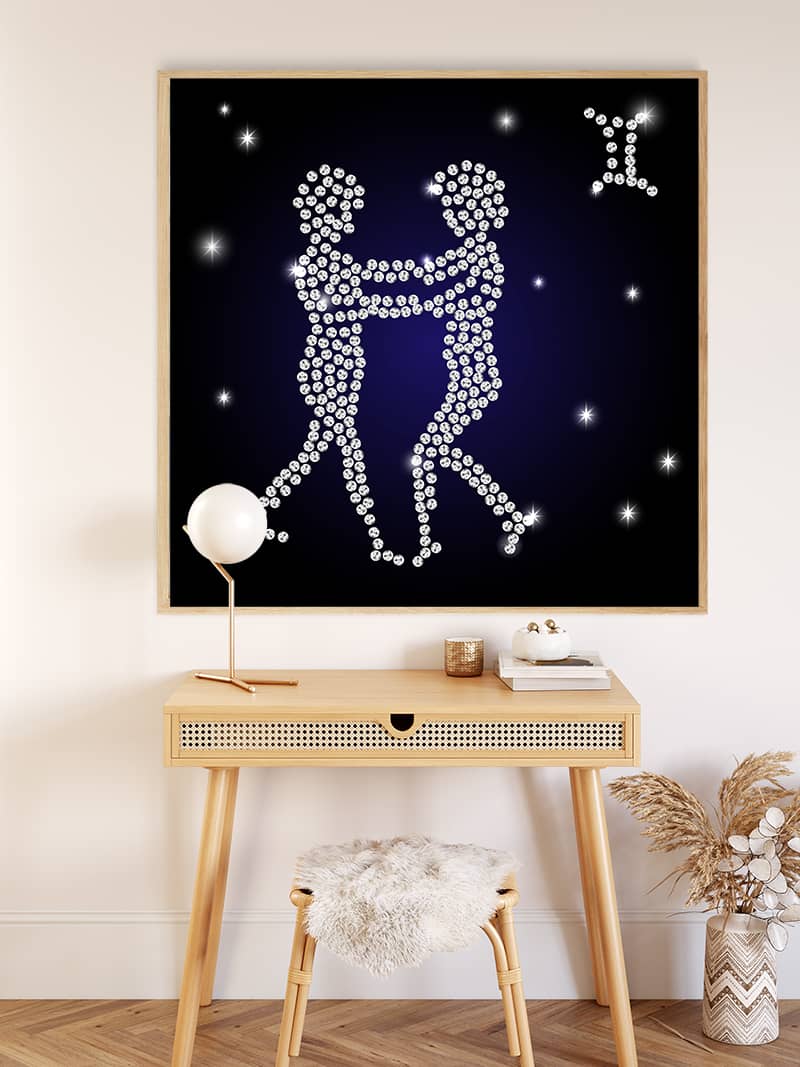 Zodiac sign Gemini — Diamond Painting Kit, product view 3