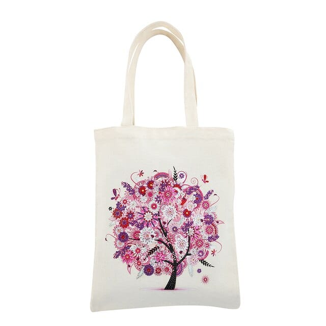 Pink Tree — Diamond Painting Tote Bag Kit design