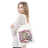 Flower owl — Diamond Painting Tote Bag Kit, product view 2