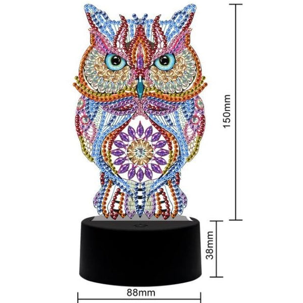 Colorful owl — Diamond Painting Lamp Kit, product view 3