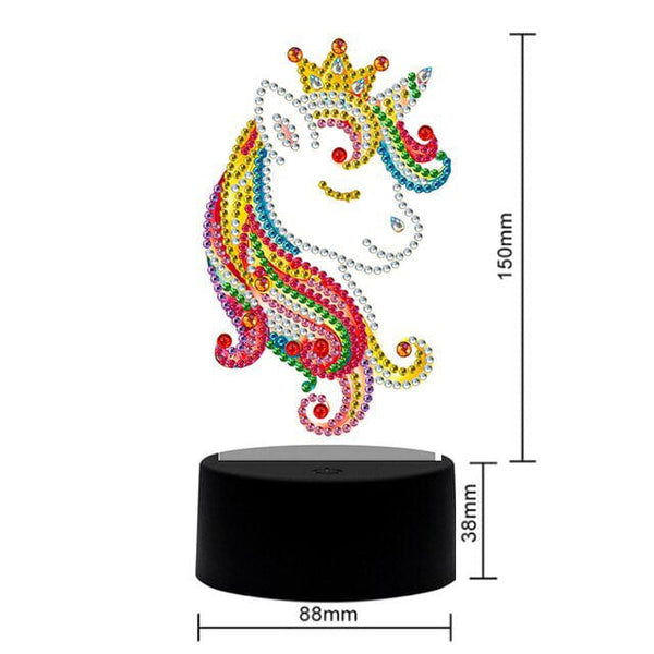 Unicorn with crown — Diamond Painting Lamp Kit, product view 3