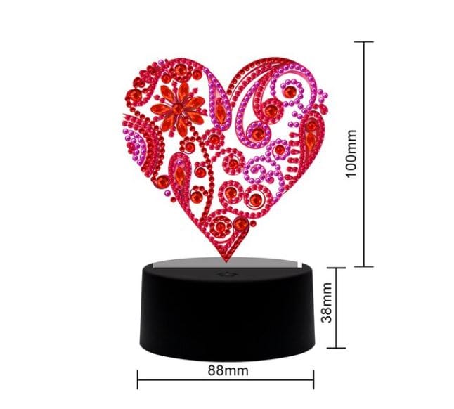Heart — Diamond Painting Lamp Kit, product view 3