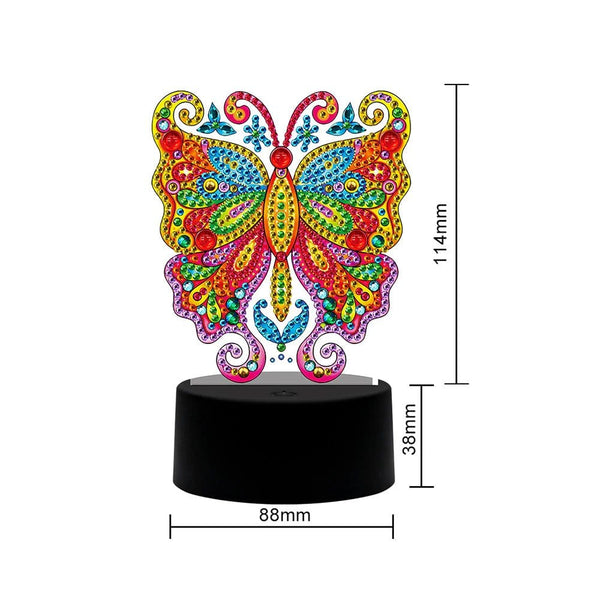 Colorful butterfly (Design 2370) — Diamond Painting Lamp Kit, product view 3
