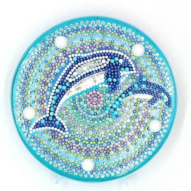Dolphins — Diamond Painting Lamp Kit design