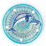Dolphins — Diamond Painting Lamp Kit design