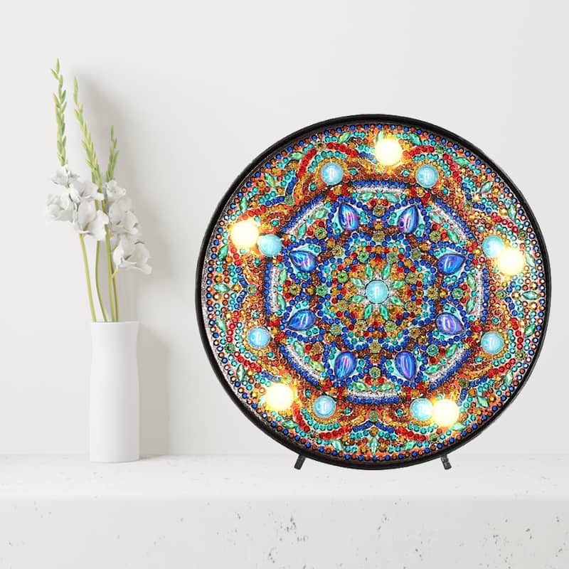 Mandala colorful — Diamond Painting Lamp Kit, product view 2