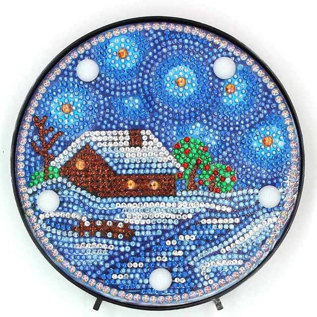 Winter house — Diamond Painting Lamp Kit design