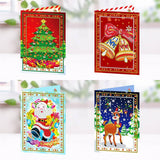 Christmas Greetings, Set of 4 — Diamond Painting Greeting Card Set design