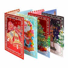Christmas Greetings, Set of 4 — Diamond Painting Greeting Card Set, product view 6