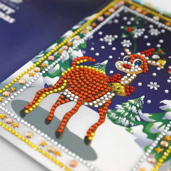 Christmas Greetings, Set of 4 — Diamond Painting Greeting Card Set, product view 2
