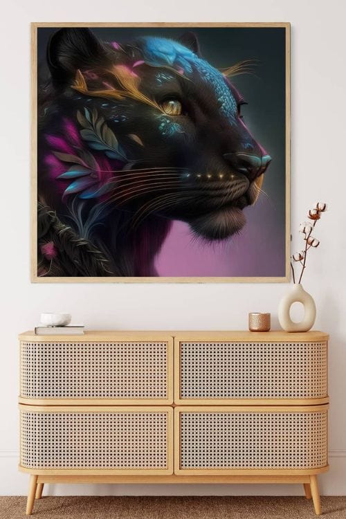 Panther Portrait — Diamond Painting Kit, product view 4