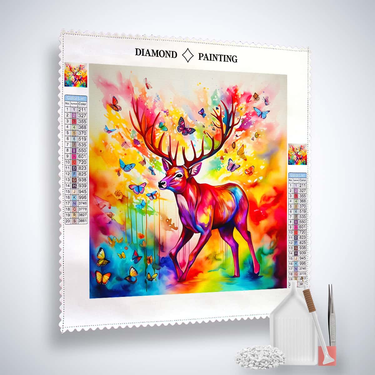 Colorful, glowing deer — AB Diamond Painting Kit, product view 2