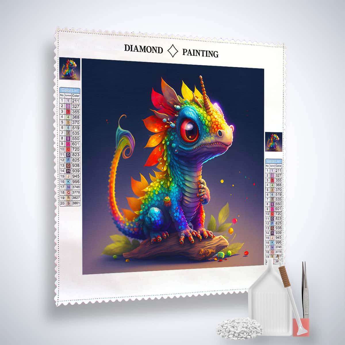 Rainbow Dragon — AB Diamond Painting Kit, product view 2