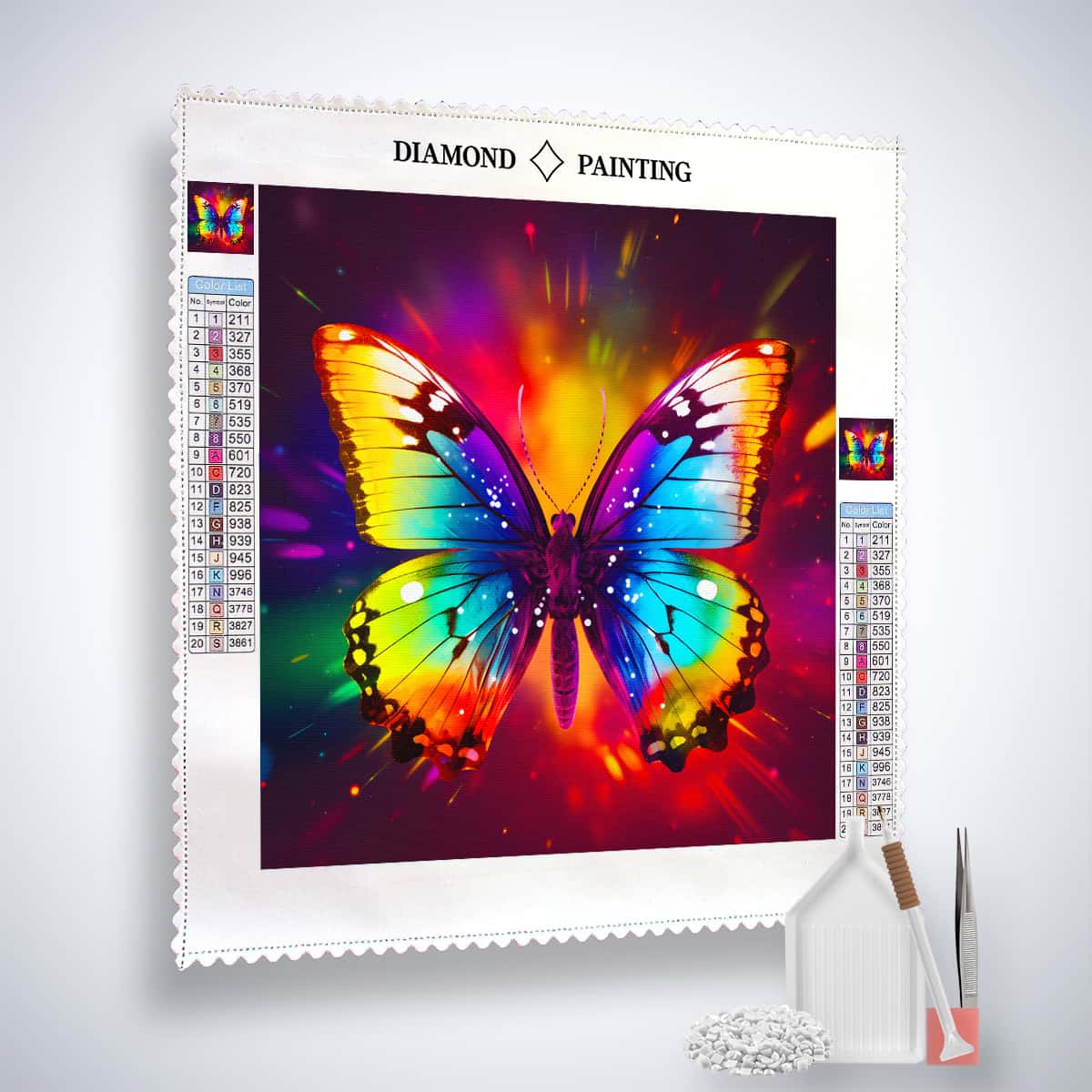 Rainbow Butterfly — AB Diamond Painting Kit, product view 2