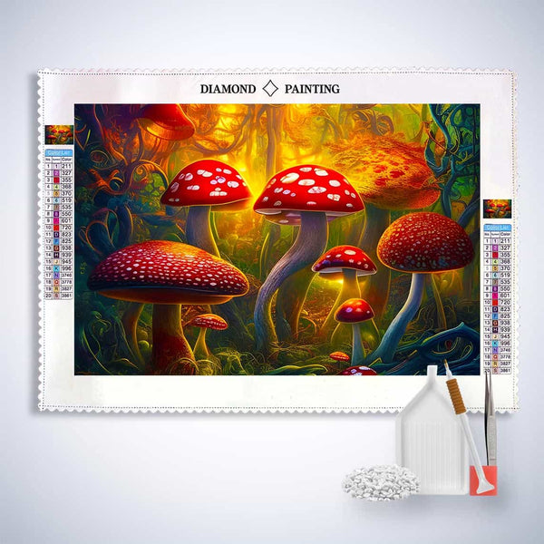 Fly agaric family — Diamond Painting Kit, product view 3