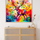 Colorful, glowing deer — AB Diamond Painting Kit, product view 3