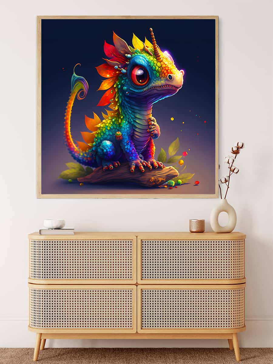 Rainbow Dragon — AB Diamond Painting Kit, product view 3