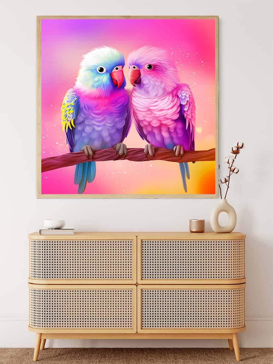 Lovebirds — AB Diamond Painting Kit, product view 3