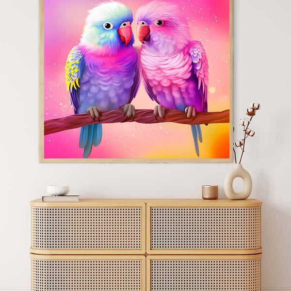Lovebirds — AB Diamond Painting Kit, product view 3