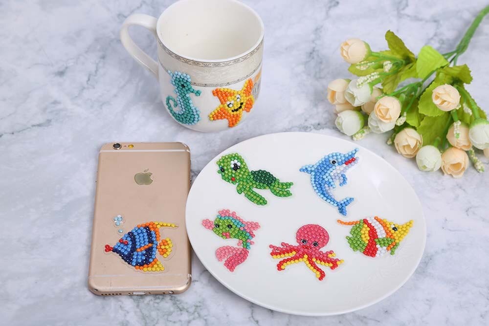 Sea Animals — Diamond Painting Sticker Set, product view 2
