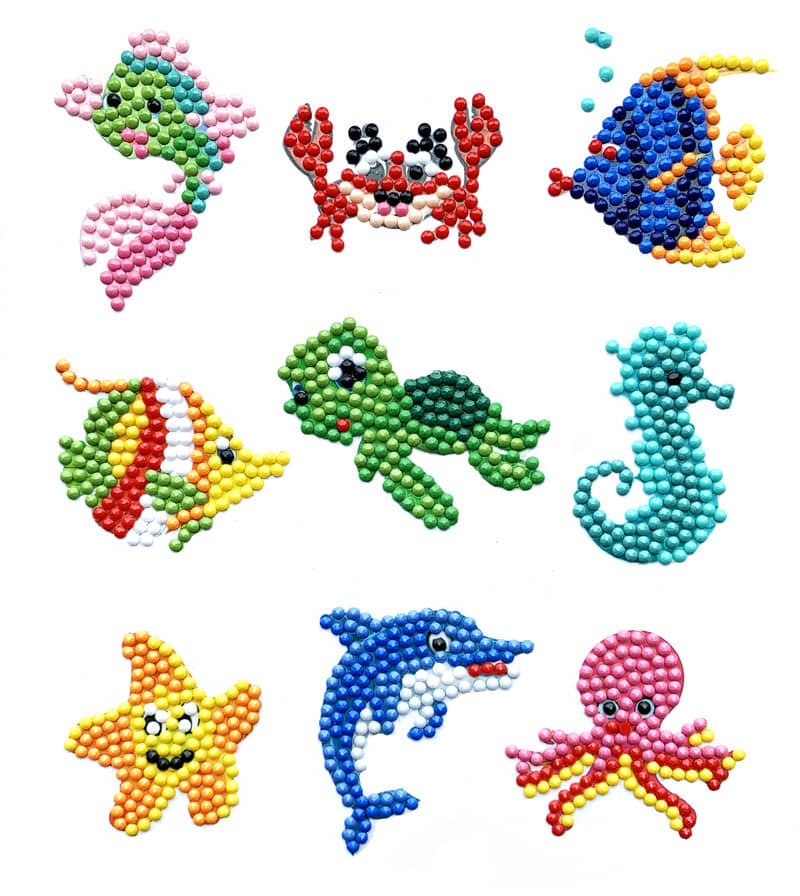 Sea Animals — Diamond Painting Sticker Set design