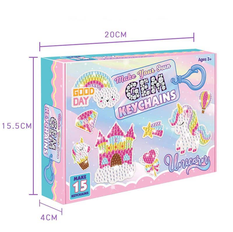 Unicorn, box — Diamond Painting Keychain Set, product view 2