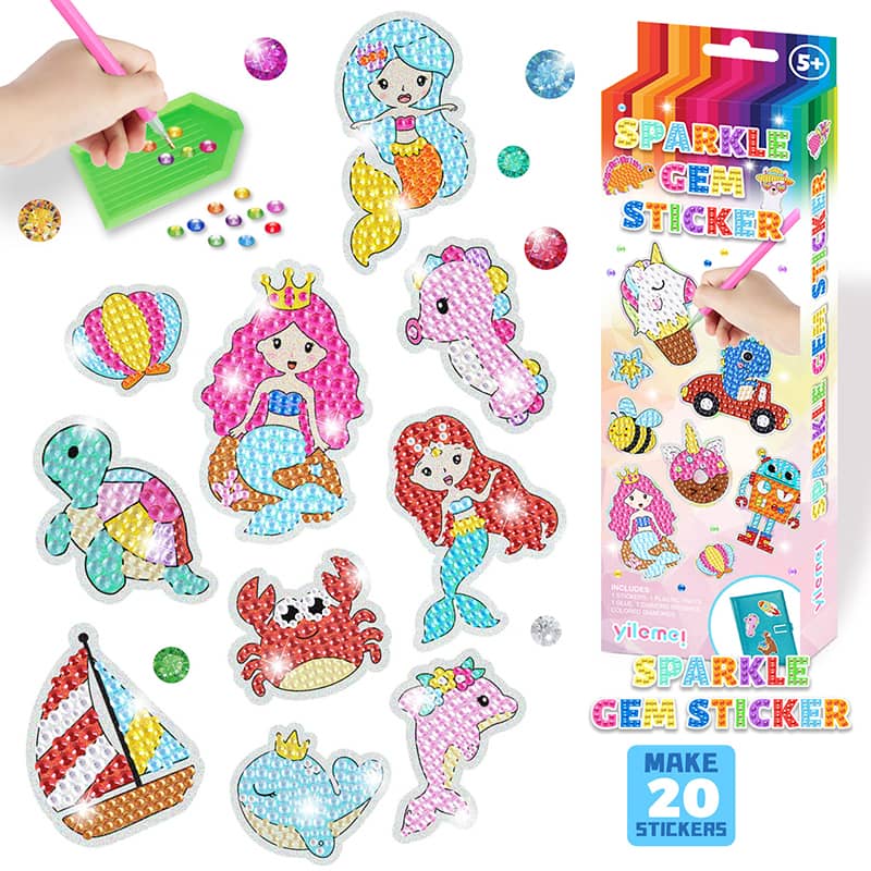 Sea creatures, set — Diamond Painting Sticker Set design