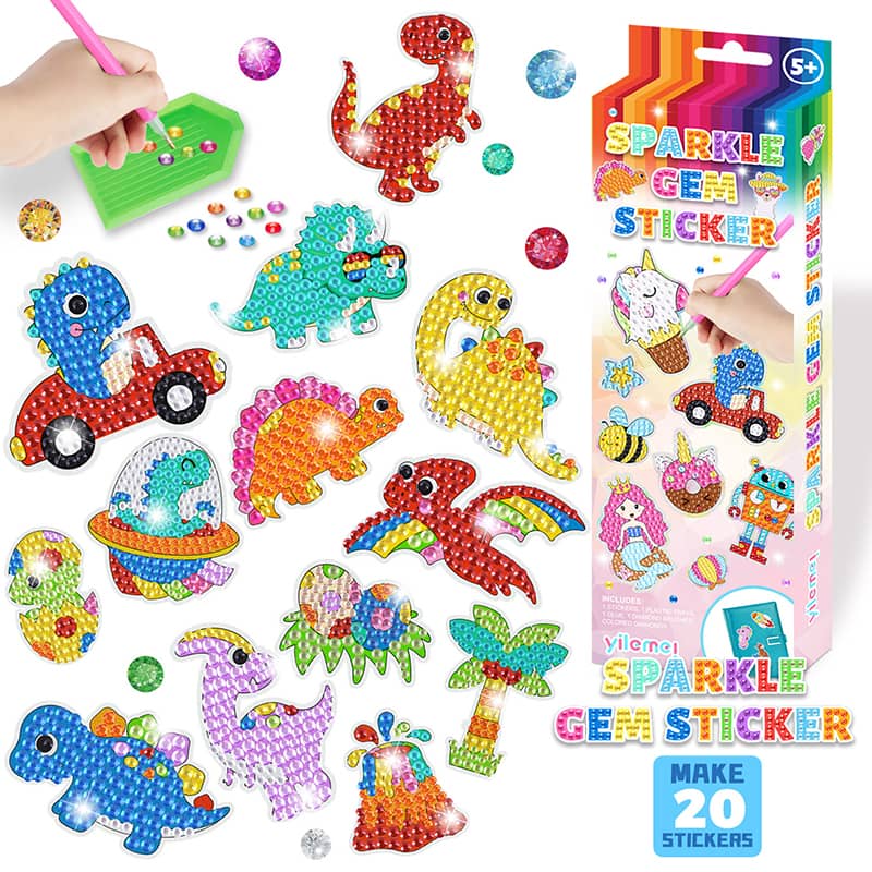 Dinosaurs, Set — Diamond Painting Sticker Set design