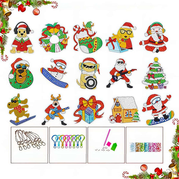 Christmas — Diamond Painting Keychain Set, product view 3
